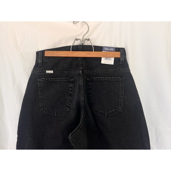 Splendid Black Rinse Carson Barrel Leg Jean Tapered Women’s Size 24 Raw Hem - Picture 10 of 13